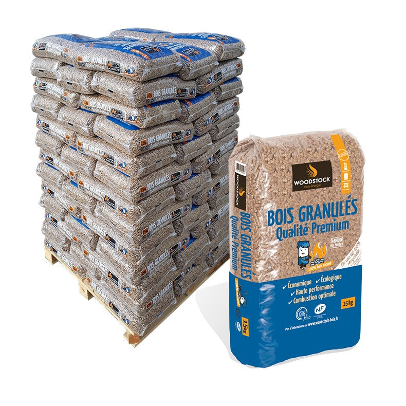 Pellets WOODSTOCK – Palette 66 sacs de 15kg (990kg)