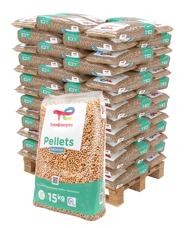 Pellets TOTAL ÉNERGIE – Palette 66 sacs de 15kg (990kg)